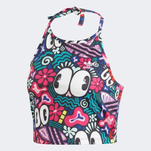 ADIDAS Hattie Stewart Halter Cropped Top Size L - Picture 2 of 3